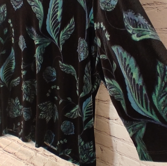 Catherines Black Jewel Velvet Art to Wear 3/4 Sleeve Top 4X - Picture 8 of 12
